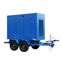 Дизельный генератор ТСС ЭД-360-Т400-1РКМ9 в шумозащитном кожухе PMG на прицепе