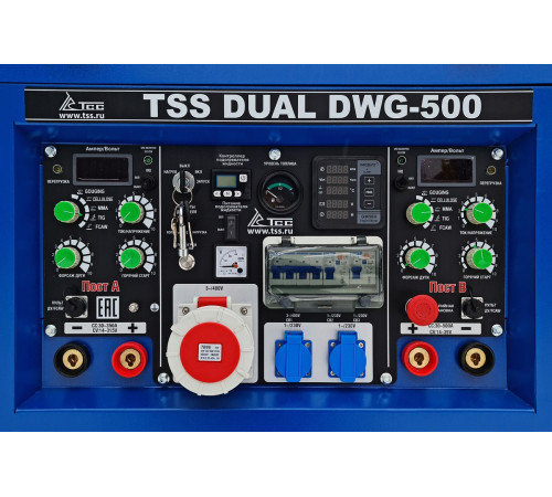 Двухпостовой дизельный сварочный генератор TSS DUAL DWG-500: сварка и питание 380/220В