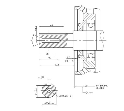 Двигатель бензиновый Loncin G420F (A type) D25/Engine Loncin G420FA (A type) D25